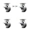 Service Caster 5 Inch Kingpinless V Groove Semi Steel Wheel Caster Brakes 2 Swivel Locks, 4PK SCC-KP30S520-VGR-SLB-BSL-2-SLB-2 - alternate 1